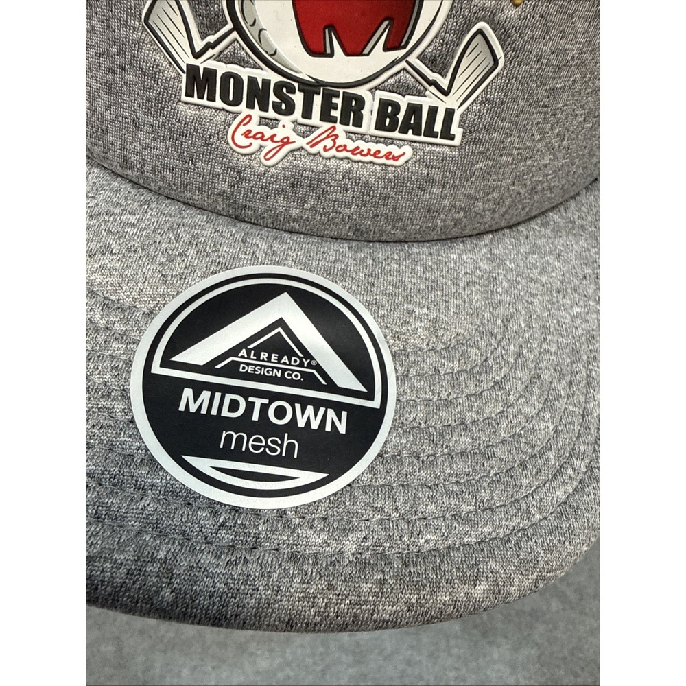 Monster Ball Crazy Bounce Golf‎ Trucker Cap Snapback Gray Black Craig Bowers NWT - Picture 2 of 9